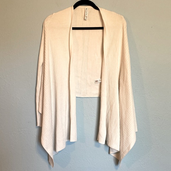 Athleta Womens Sz XS White Solstice Wrap Open Cardigan Merino Wool Blend Sweater - Picture 4 of 14